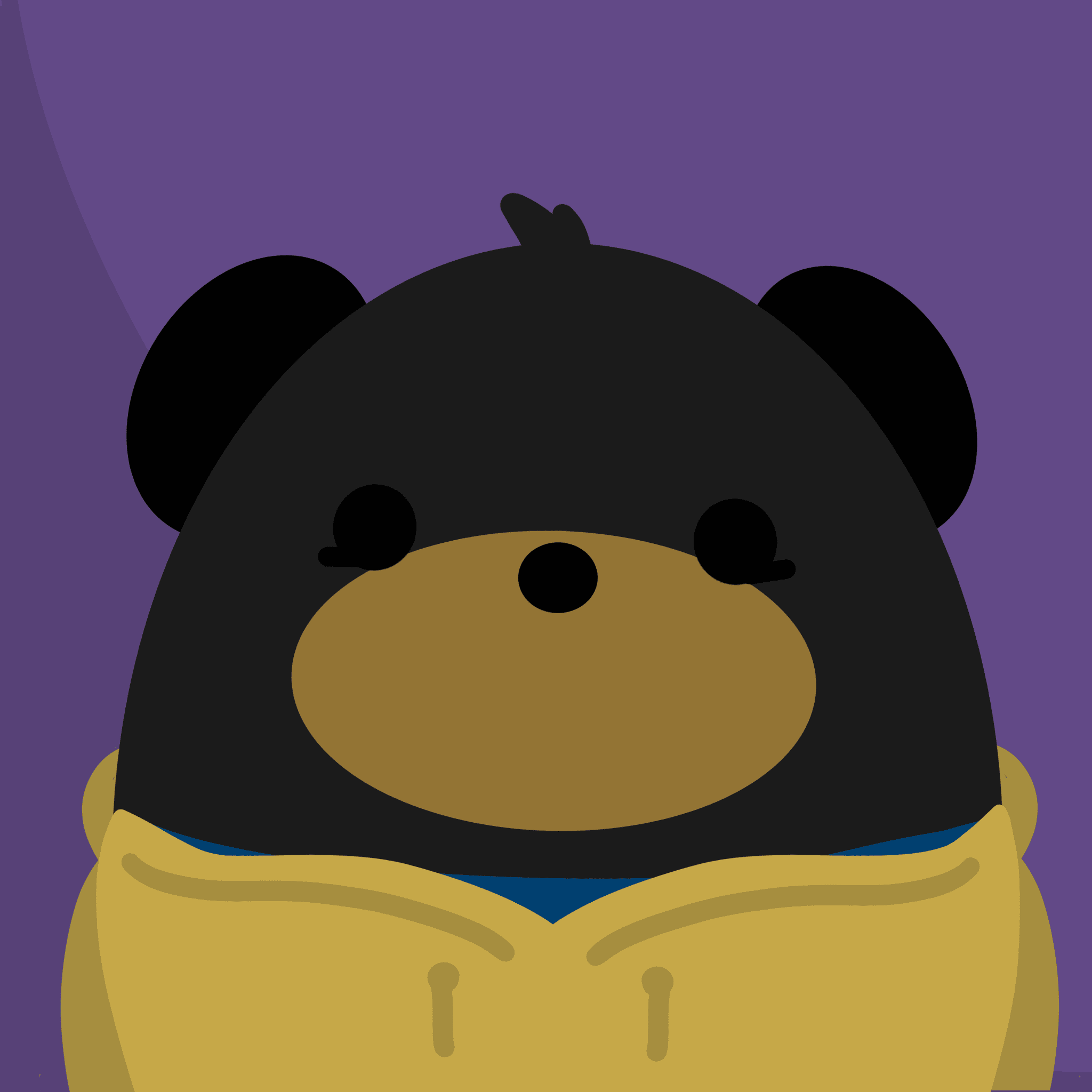 Nonchalant bear with hoodie