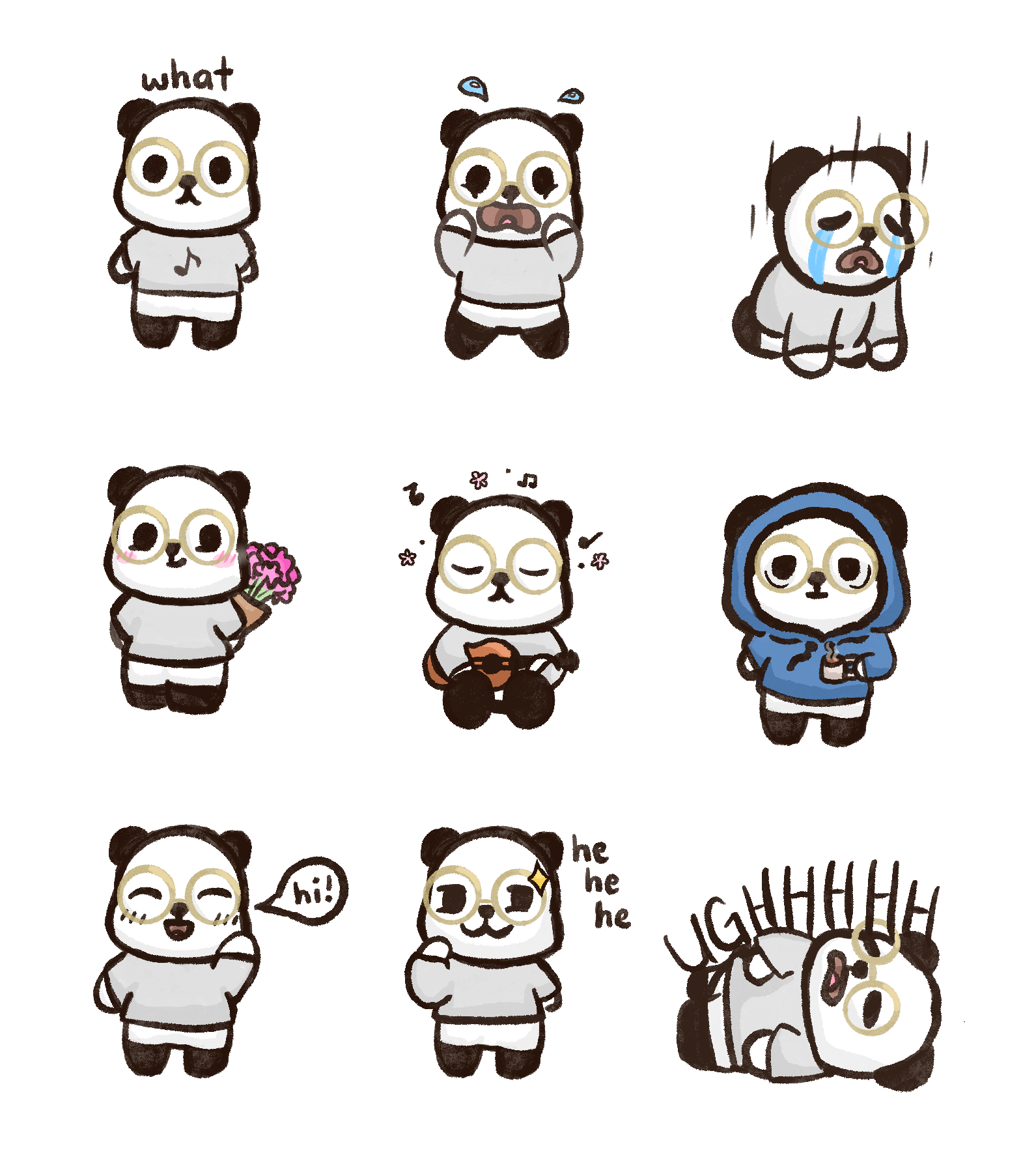 Panda sticker sheet